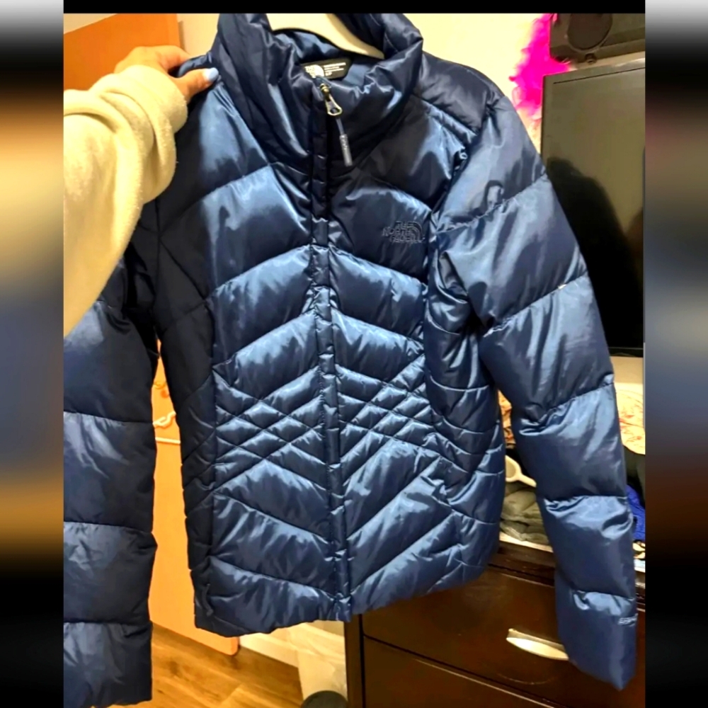 The North Face Aconcagua 550 Puffer Zip Jacket Coat Insulated Blue Small